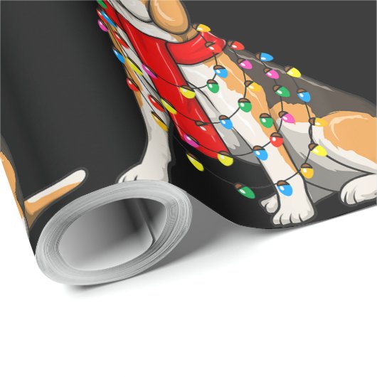 kerstcadeau voor beagle hond cadeaupapier (Rol Hoek)