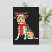 kerstcadeau voor beagle hond RSVP kaartje (Staand voorkant)