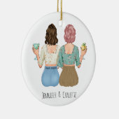 kerstcadeau voor beste vrienden keramisch ornament (Rechts)
