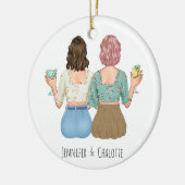 kerstcadeau voor beste vrienden keramisch ornament (Links)