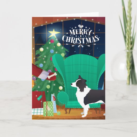 Kerstcadeau voor Border Collie Santa Feestdagen Kaart (Voorkant)