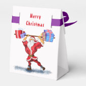 kerstcadeau voor box Bodybuilder Santa Fun Bedankdoosjes (Achterkant)