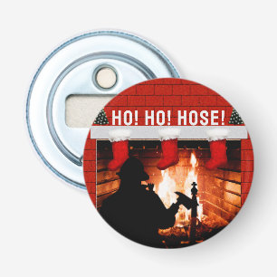 Kerstcadeau voor brandweerman button flesopener