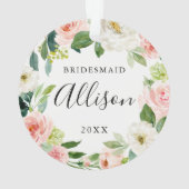 Kerstcadeau voor bruidsmeisje | Bloem bruidsmeisje Ornament (achterkant)