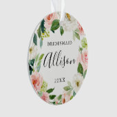 Kerstcadeau voor bruidsmeisje | Bloemend bruidsmei Ornament (voorkant)