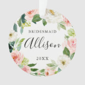 Kerstcadeau voor bruidsmeisje | Bloemend bruidsmei Ornament (voorkant)