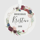 Kerstcadeau voor bruidsmeisje | Bruidsmeisje Ornament (achterkant)