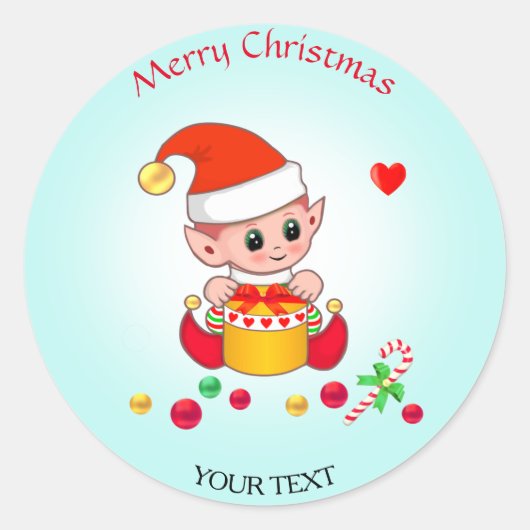 kerstcadeau voor cadeautjes en cadeautjes ronde sticker (Voorkant)