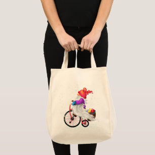 kerstcadeau voor Canvas tas met bike en cadeaus