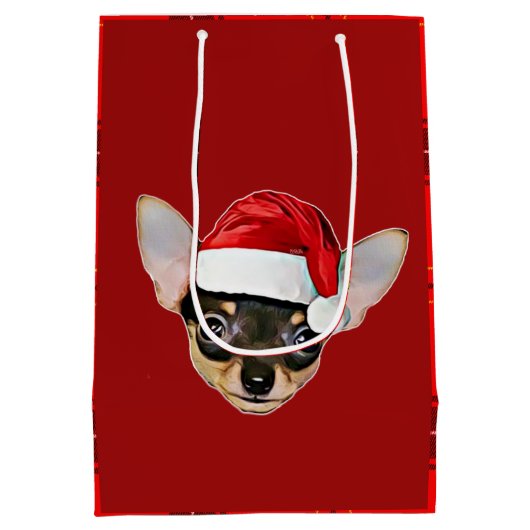kerstcadeau voor Chihuahua Medium Cadeauzakje (Achterkant)
