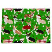 kerstcadeau voor Corgi Dogs Groot Cadeauzakje (Voorkant)