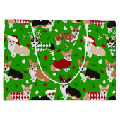 kerstcadeau voor Corgi Dogs Groot Cadeauzakje (Achterkant)