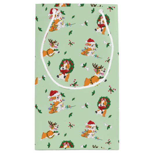 kerstcadeau voor Corgis Gift Klein Cadeauzakje (Achterkant)