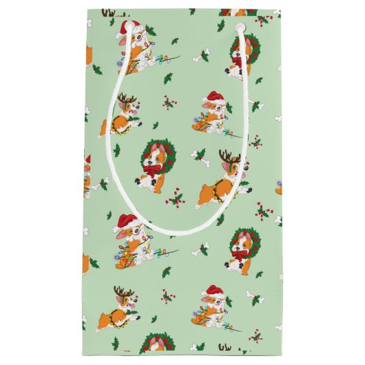 kerstcadeau voor Corgis Gift Klein Cadeauzakje (Voorkant)