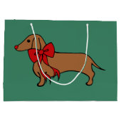 kerstcadeau voor Dachshund Puppy Gift Groot Cadeauzakje (Achterkant)