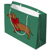 kerstcadeau voor Dachshund Puppy Gift Groot Cadeauzakje (Achterkant Gekanteld)