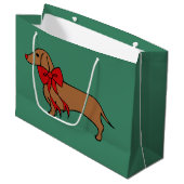 kerstcadeau voor Dachshund Puppy Gift Groot Cadeauzakje (Voorkant Gekanteld)