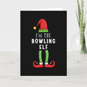 Kerstcadeau voor de Bowling Elf familie Kaart