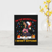 Kerstcadeau voor de Dachshund op de Stoute Lijst v Kaart (Gele Bloem)