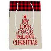 Kerstcadeau voor de prettige liefde voor kerstcade medium cadeauzakje (Voorkant)