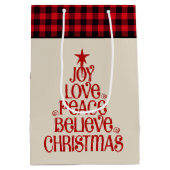 Kerstcadeau voor de prettige liefde voor kerstcade medium cadeauzakje (Achterkant)