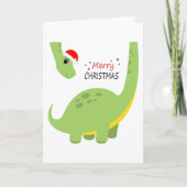 Kerstcadeau voor dinosauruskinderen, gezinsdecorat kaart (Voorkant)