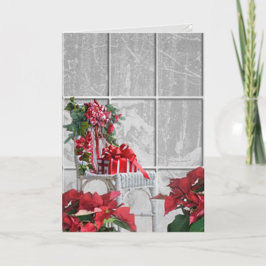 kerstcadeau voor een leerstoel in het raam feestdagen kaart (Voorkant)