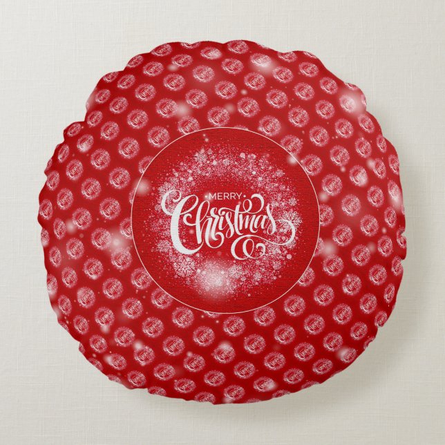 kerstcadeau voor Elegant Rond Kussen (Voorkant)