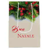 kerstcadeau voor Evergreen Buon Natale Pset Medium Cadeauzakje (Achterkant)