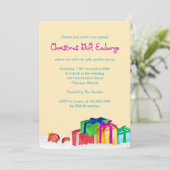 Kerstcadeau voor Exchange Party Kaart (Staand voorkant)