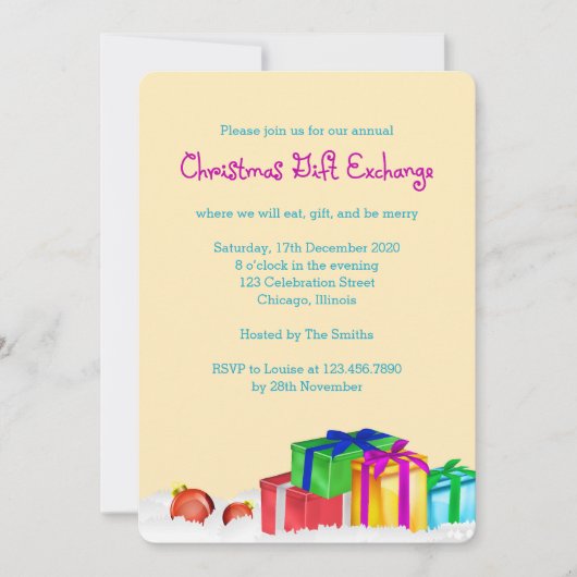 Kerstcadeau voor Exchange Party Kaart (Voorkant)
