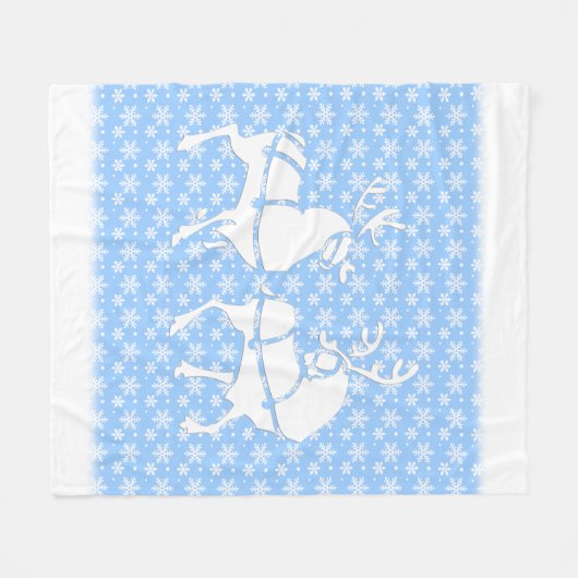 kerstcadeau voor feestdag Snowflake Fleece Blanket (Voorkant (Horizontaal))