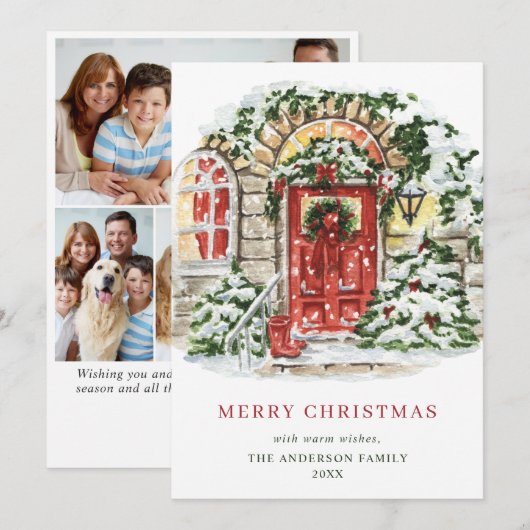 kerstcadeau voor feestvieren 4 Foto Feestdagenkaart (Voorkant / Achterkant)