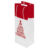 Kerstcadeau voor feestvreugde wijn cadeautas (Achterkant Gekanteld)