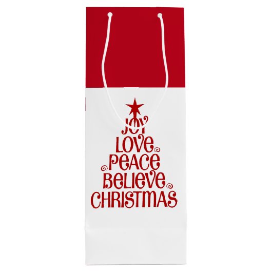 Kerstcadeau voor feestvreugde wijn cadeautas (Achterkant)