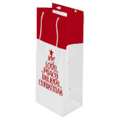 Kerstcadeau voor feestvreugde wijn cadeautas (Voorkant Gekanteld)