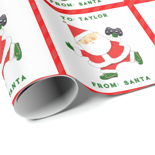 Kerstcadeau voor gamers cadeaupapier (Rol Hoek)