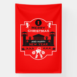 Kerstcadeau voor gevangenen spandoek