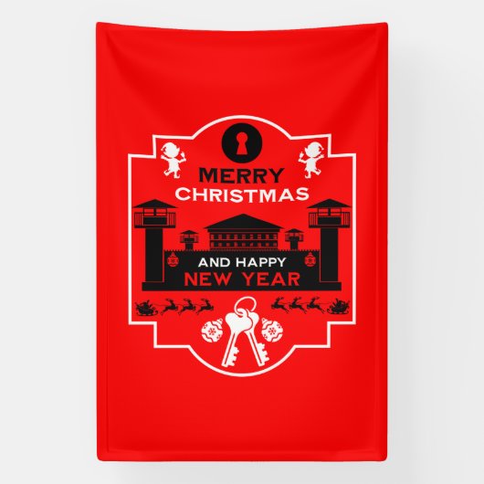 Kerstcadeau voor gevangenen spandoek (Verticaal)