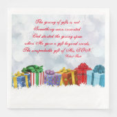 kerstcadeau voor Gezegden met cadeaus Servet (Voorkant)