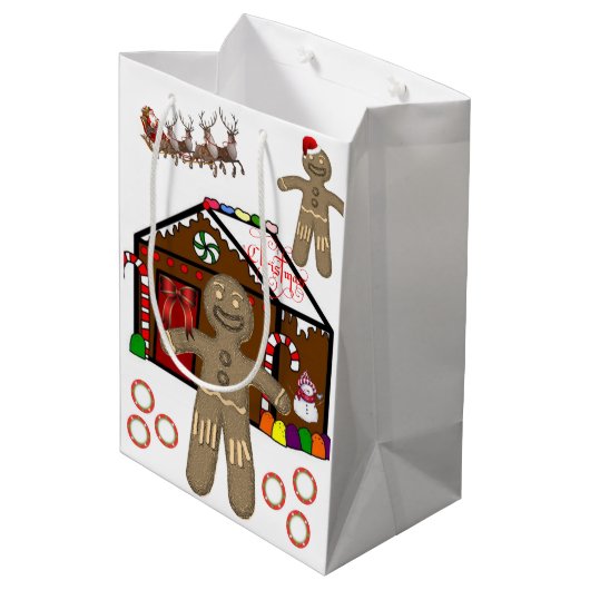 kerstcadeau voor Gingerbrood Medium Cadeauzakje (Achterkant Gekanteld)