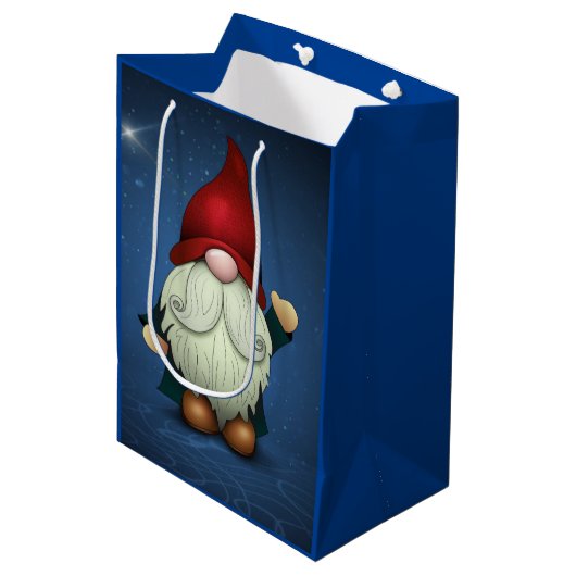 kerstcadeau voor Gnome Gift Medium Cadeauzakje (Voorkant Gekanteld)