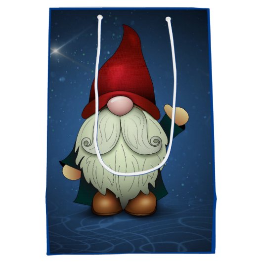 kerstcadeau voor Gnome Gift Medium Cadeauzakje (Achterkant)