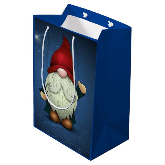 kerstcadeau voor Gnome Gift Medium Cadeauzakje (Achterkant Gekanteld)