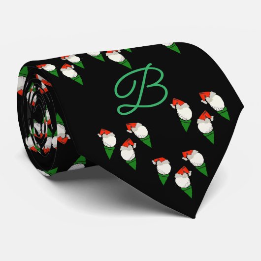 Kerstcadeau voor Golfers Hand geschilderd ontwerp Stropdas (Opgerold)