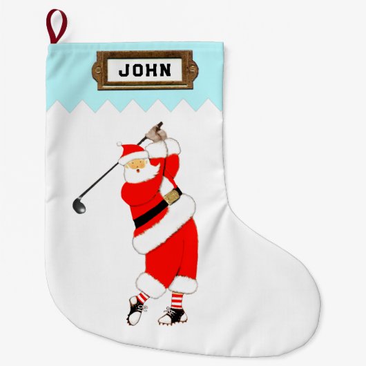 Kerstcadeau voor golfliefhebbers grote kerstsok (Voorkant)