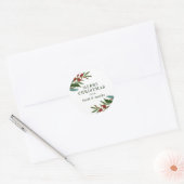 kerstcadeau voor Greenery Holiday Ronde Sticker (Envelop)