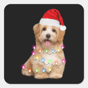 kerstcadeau voor Havanese puppy's voor haar Vierkante Sticker