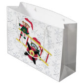 kerstcadeau voor het vliegtuig large cadeautasje (Achterkant Gekanteld)