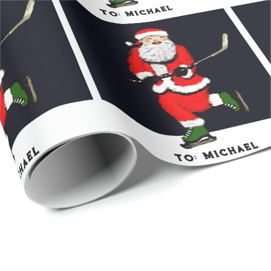 Kerstcadeau voor hockey cadeaupapier (Rol Hoek)